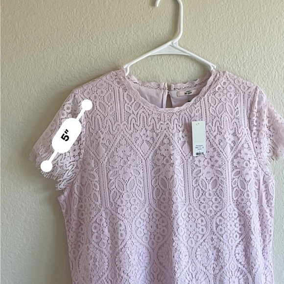 MI AMI - Francesca’s - Boutique Pink Lace Mini Dress Cap Sleeve Women’s Large - Picture 3 of 15